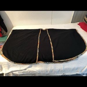 Black cape with plaid piping